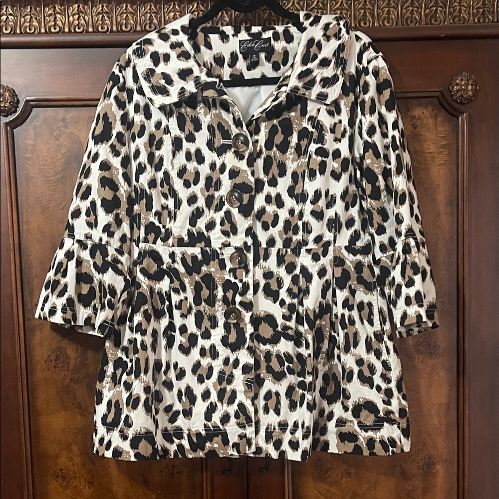 Chic Leopard Print Women's Coat